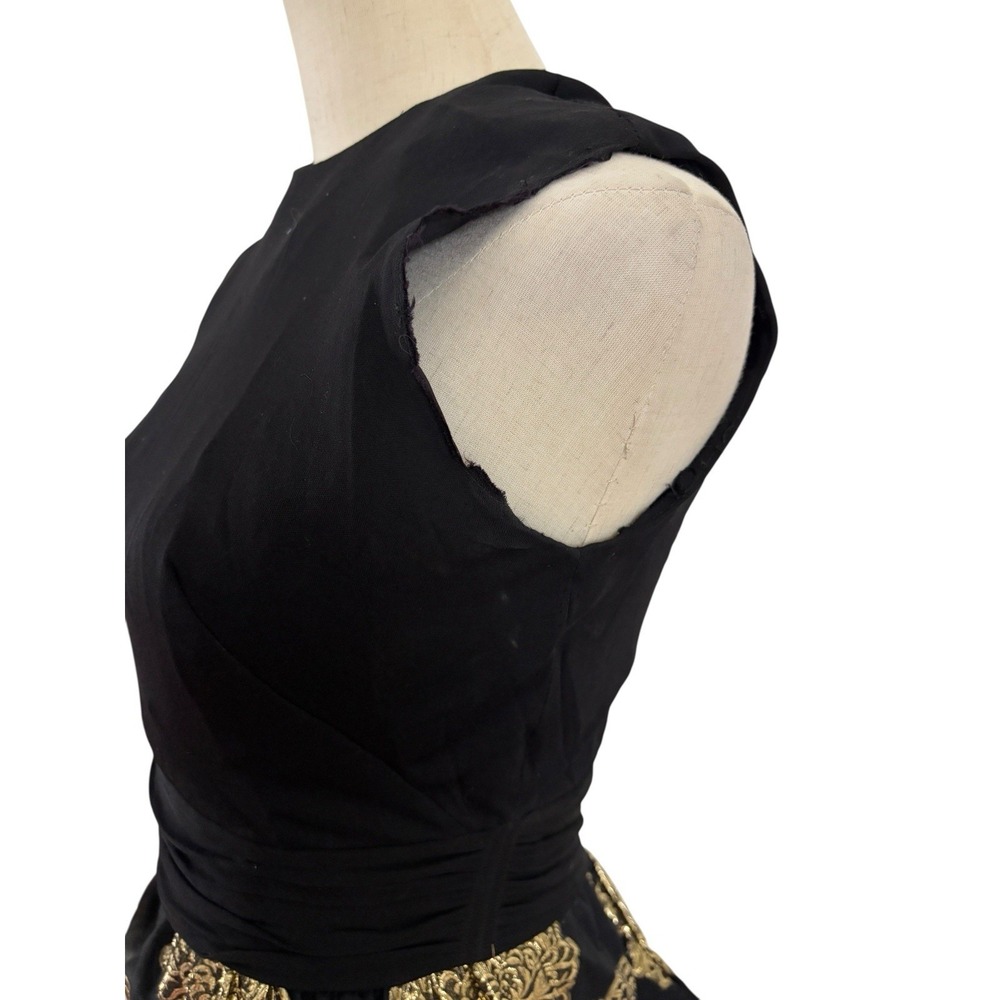 Vtg 50s 60s Parade NY Dress Cocktail Gold Brocade Silk Jersey Bodice Project - Picture 5 of 10